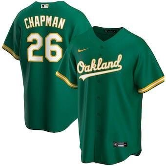 Mens Oakland Athletics Matt Chapman Cool Base Jersey Green