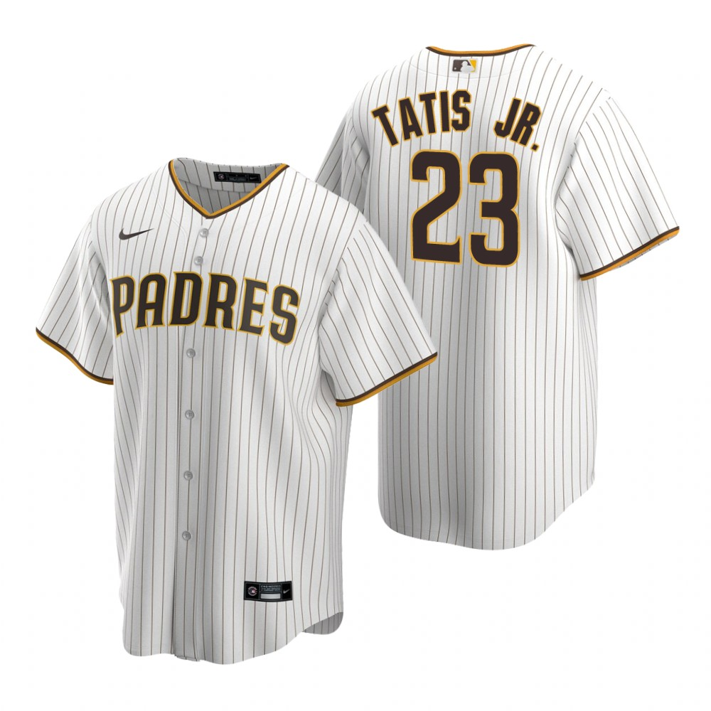 Men’s San Diego Padres Fernando Tatis Jr. White Brown Home Jersey