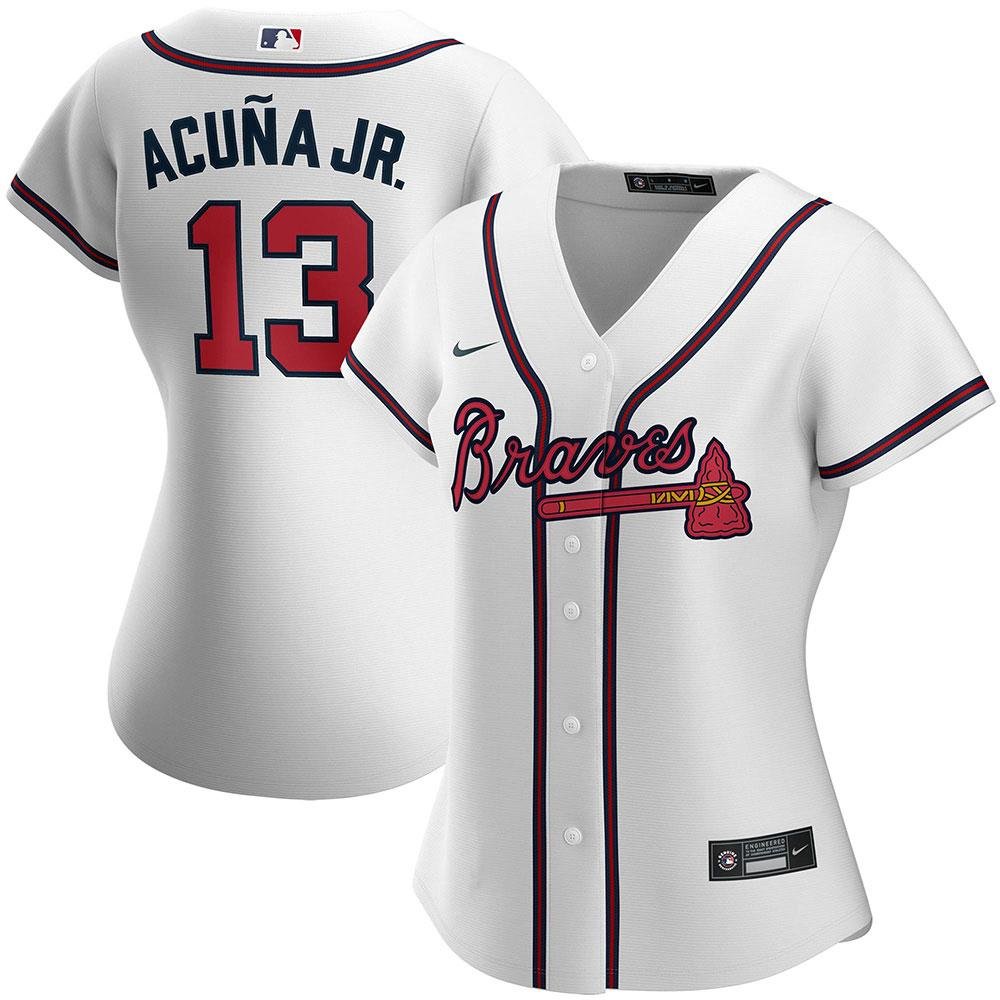 Women’s Atlanta Braves Ronald Acuna Cool Base Jersey White