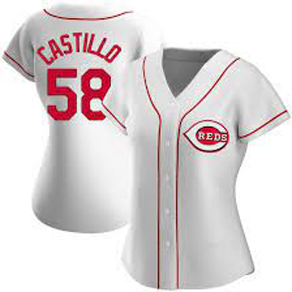 Womens Cincinnati Reds Luis Castillo Cool Base Jersey White