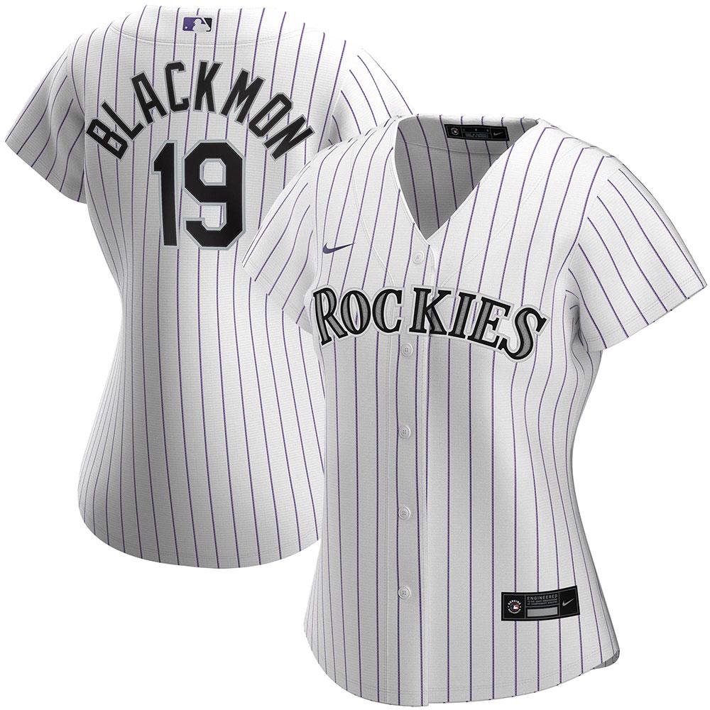 Womens Colorado Rockies Charlie Blackmon Cool Base Jersey White